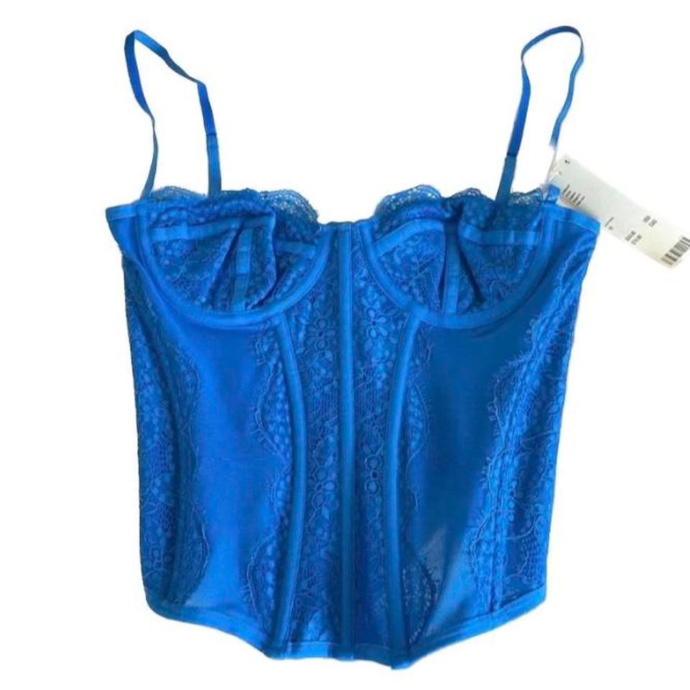 urban outfitters modern love corset BRAND NEW sapphire blue